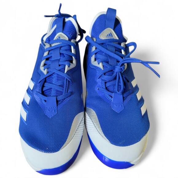 adidas Icon 6 Baseball Cleats Size 12.5 Metal Cleats Blue Silver White - Picture 2 of 7